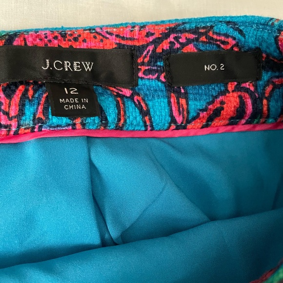 J. Crew Pencil Skirt in Lobster Print Grass Cloth Size 12 - Picture 4 of 8